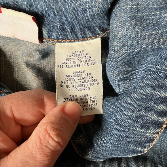 90's Faded Glory Zip Front Vintage Denim Jacket long Sleeve Blue - Picture 7 of 7